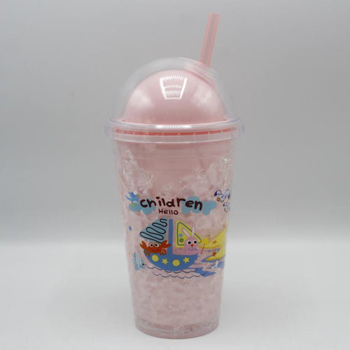 Load image into Gallery viewer, Children Hello Stylish Acrylic Double Wall Tumbler Cup With Straw (3029-6)
