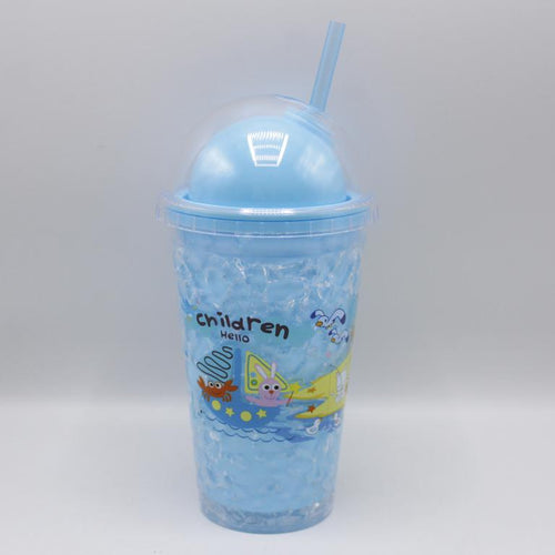 Load image into Gallery viewer, Children Hello Stylish Acrylic Double Wall Tumbler Cup With Straw (3029-6)

