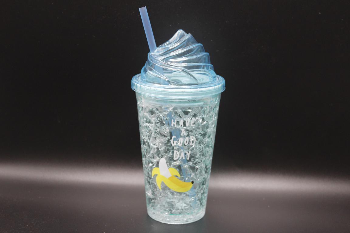 Ice Cream Stylish Acrylic Double Wall Tumbler Cup With Straw (0472)