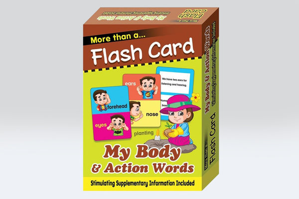 My Body & Action Words Flash Cards